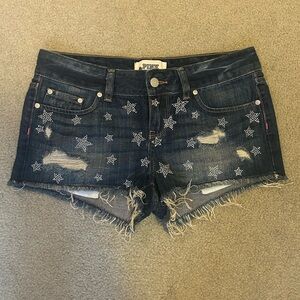 Victoria’s Secret PINK Denim Silver Sequin Star Jean Shorts